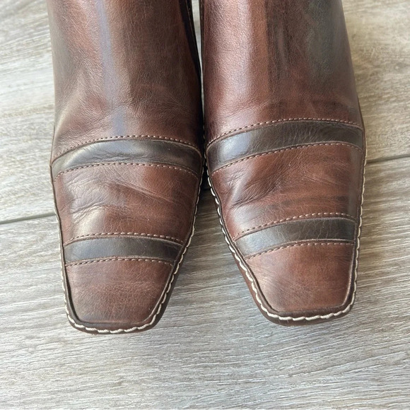 Virus Moda Brown Leather Western Ankle Boots - Picture 4 of 13